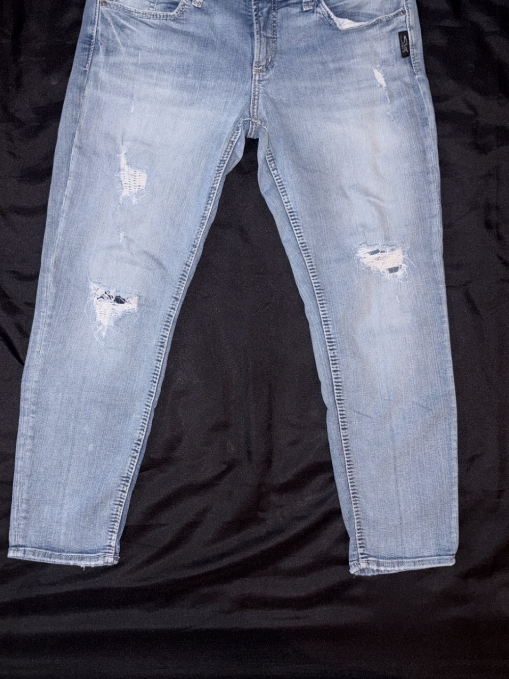 Silver Jeans Light Blue Distressed Skinny Jeans